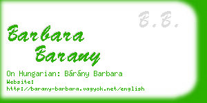 barbara barany business card